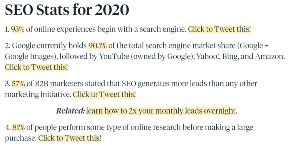 A mockup of what a stats-based article might look like